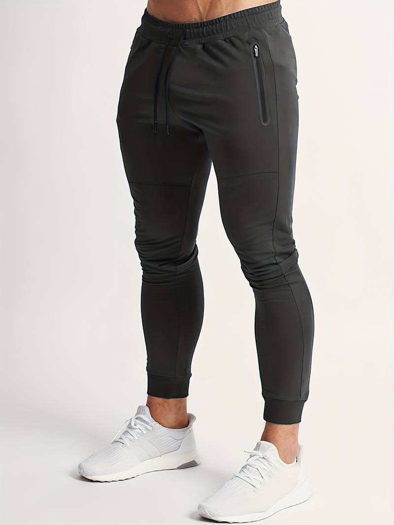 Men's lightweight relaxed fit quick-dry drawstring sports pants with adjustable waistband for active wear