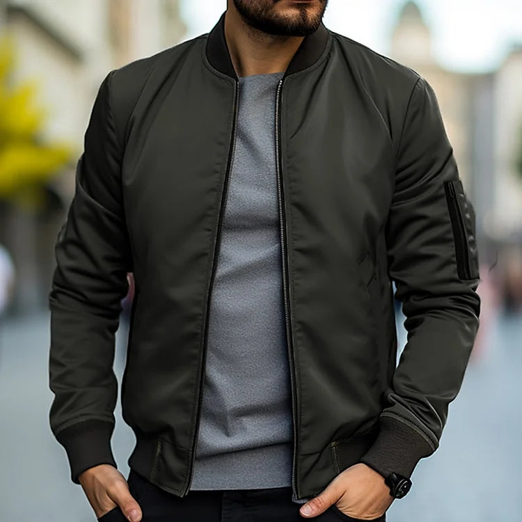 Men's Linus bomber jacket urban fit stand-up collar versatile outerwear modern streetwear style
