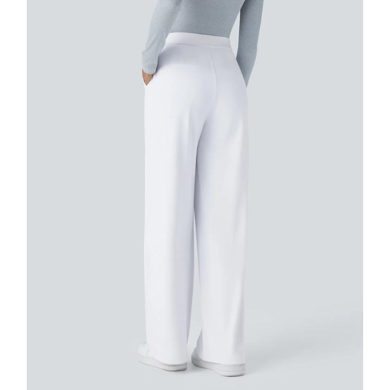 Pallo high-waisted wide-leg work pants with front pleats for a polished professional look