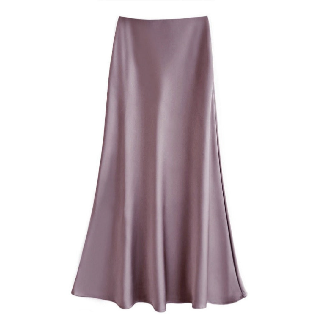 Vivien women's silk midi skirt elegant tailored cut versatile for office and dinner