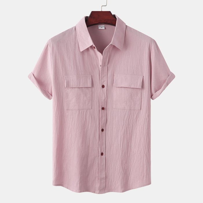 Men's Dani short-sleeve linen shirt, straight cut, breathable premium fabric for everyday style