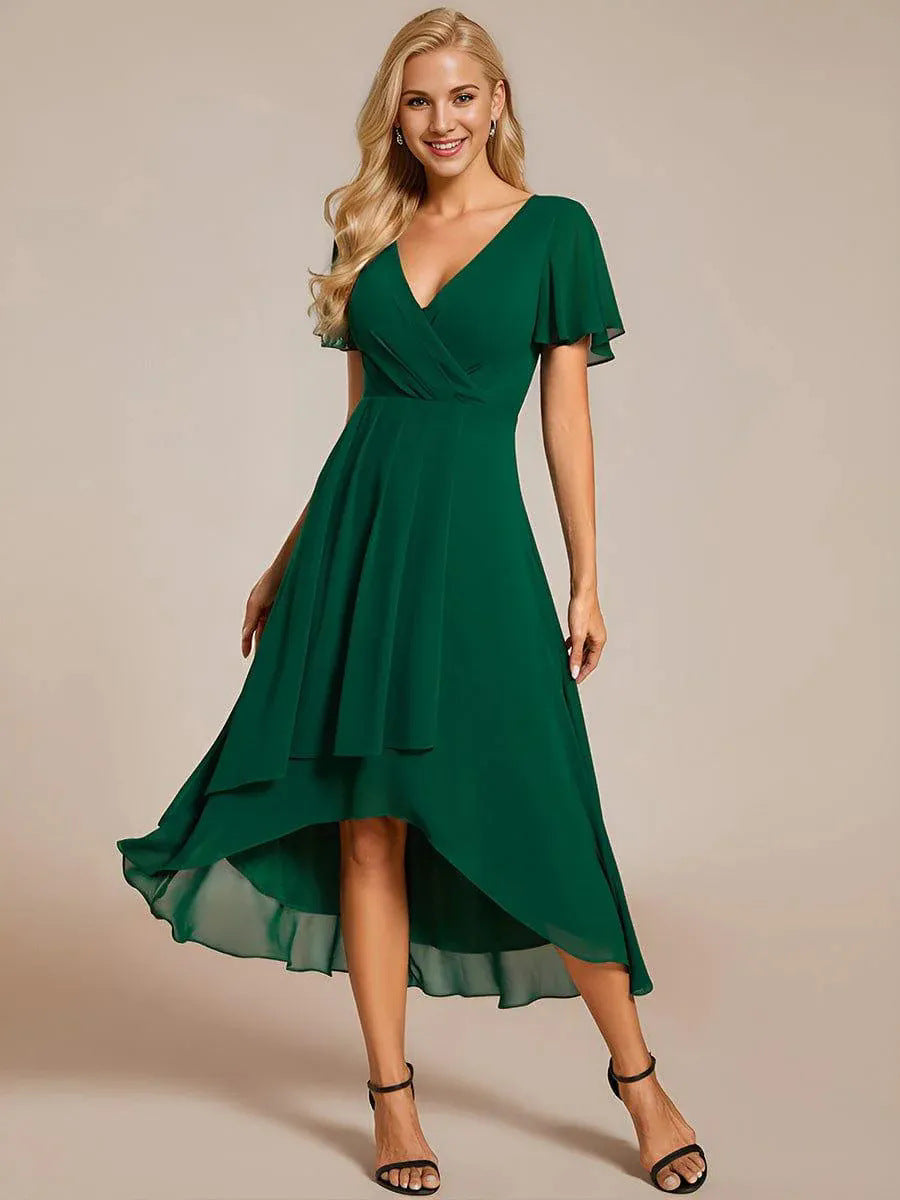 Morgan silk chiffon A-line dress high-waist elegant silhouette for weddings and evening events