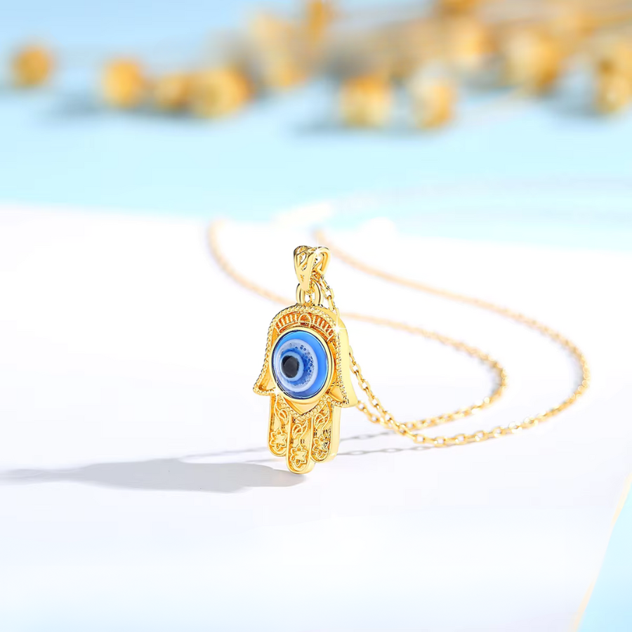 Fortuna Evil Eye 18K Gold Necklace - TrendAura