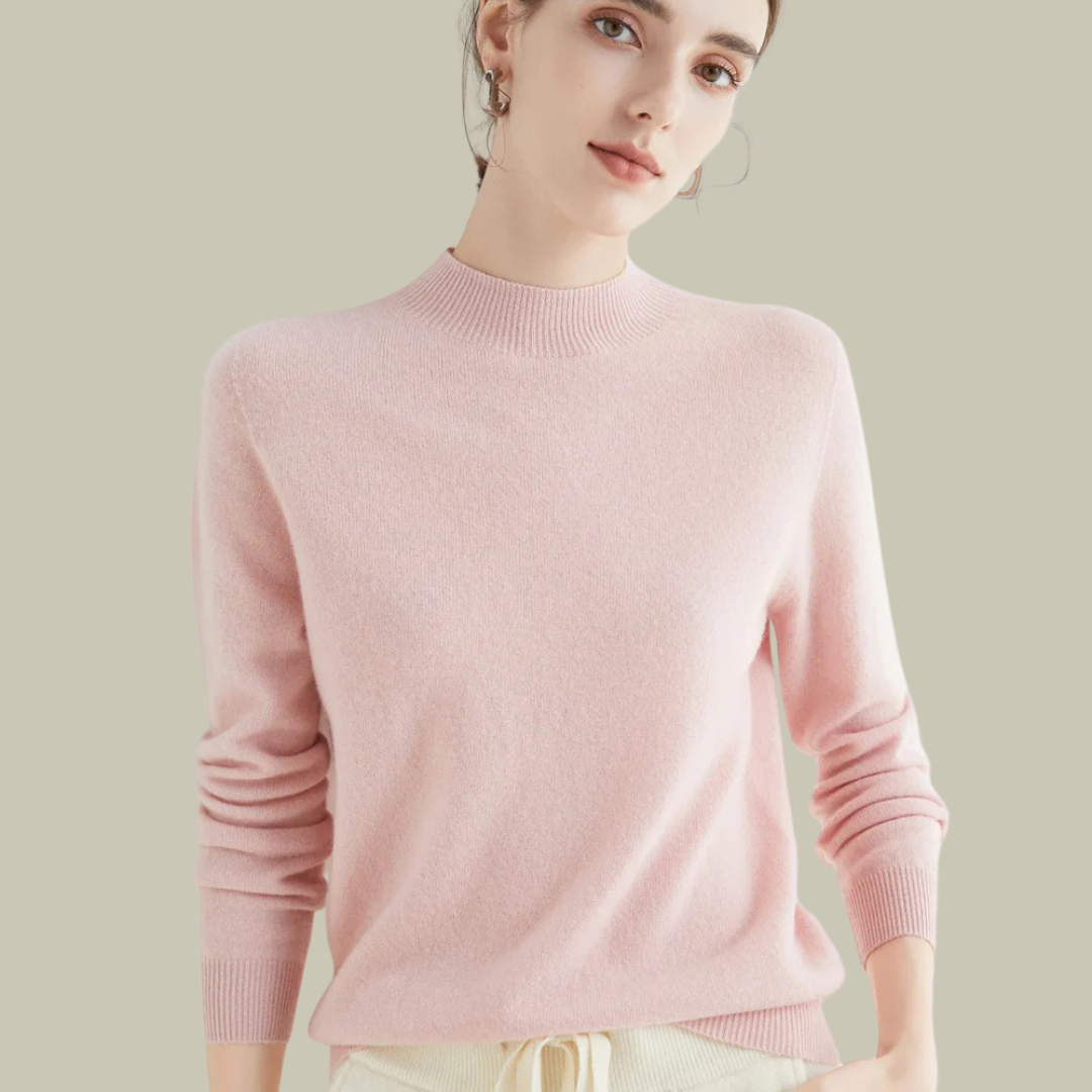 Paige women's wool blend mock neck sweater, classic fit with soft knit texture for everyday layering