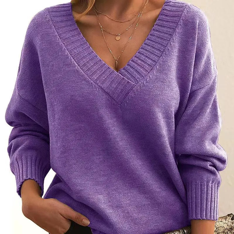 Women's classic pullover sweater cozy ultra-soft knit refined silhouette for everyday elegant comfort
