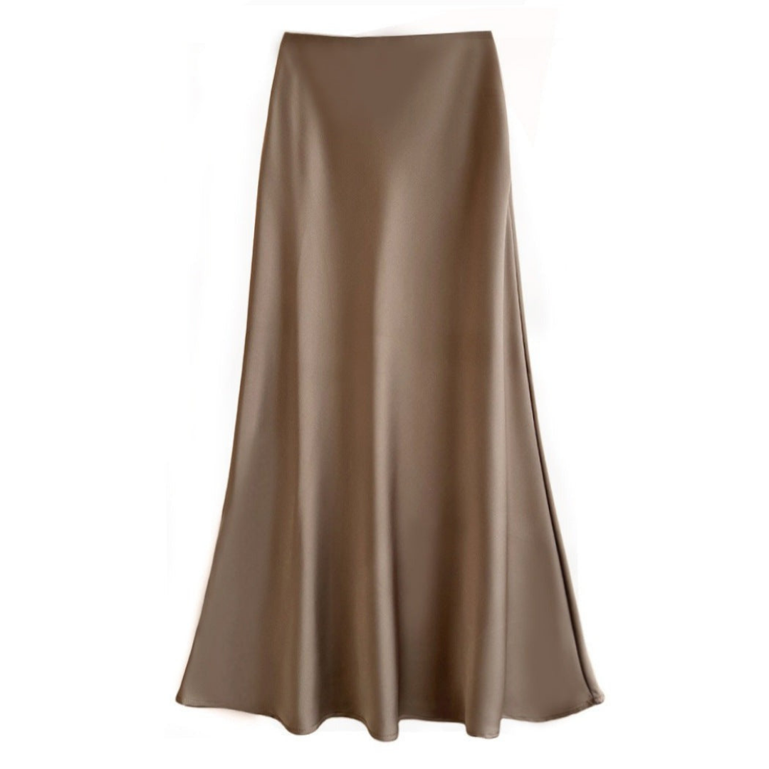 Women's Vivien elegant silk midi skirt tailored cut versatile for office and dinner occasions