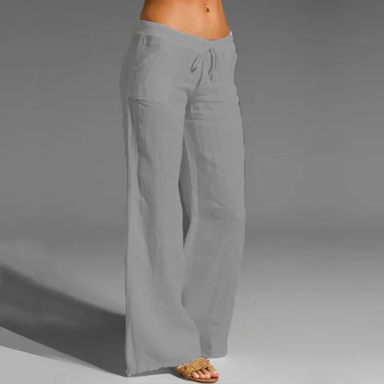 Women's relaxed fit linen pants lightweight breathable fabric effortless chic summer style