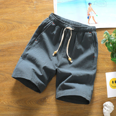 Men's dark blue relaxed fit casual shorts cotton-polyester blend elastic waistband everyday comfort