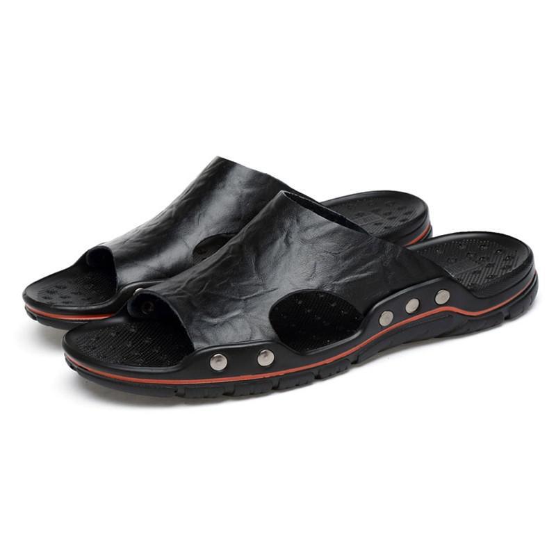 Dan men's wide-fit black vegan leather slip-on loafers with slip-resistant sole for office and casual wear