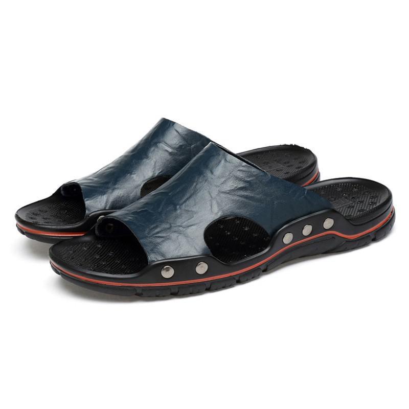 Dan men's wide-fit vegan leather loafers in classic black slip-on style with slip-resistant sole