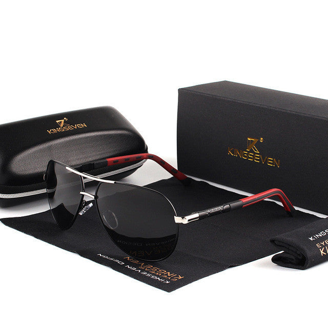 Men's aviator polarized sunglasses UV400 glare-reducing lenses for driving and outdoor wear