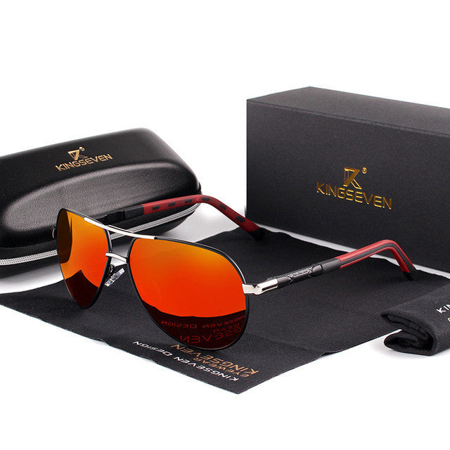 Men's aviator polarized sunglasses UV400 glare-reducing lenses for driving and outdoor wear
