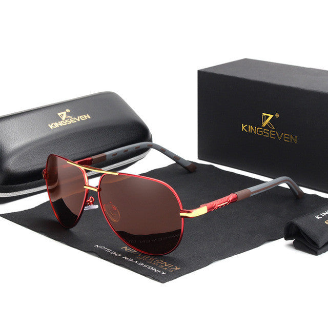 Men's aviator polarized sunglasses UV400 protection classic metal frame driving outdoor eyewear