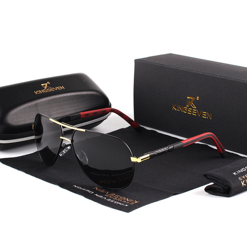 Men's polarized aviator sunglasses UV400 protection sleek silver frame classic teardrop lenses