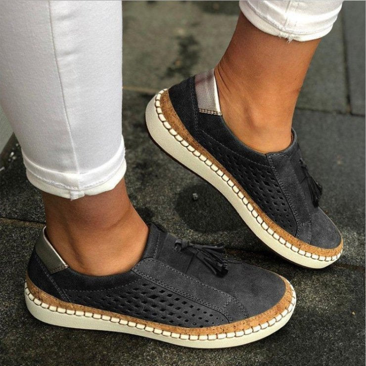 Mariola orthopedic summer shoes tan PU upper rubber sole slip-on comfort support casual style