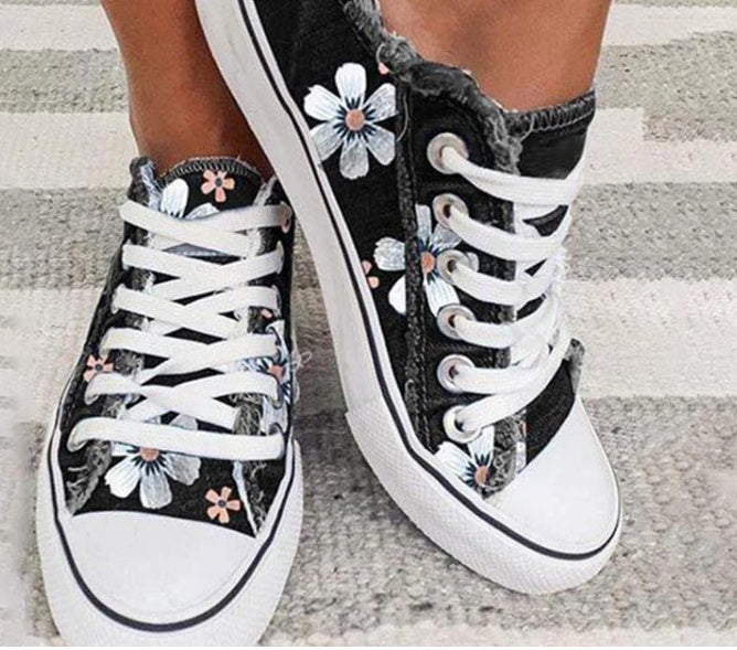 Women's Sandra Korean denim sneakers casual everyday comfort clean minimalist style versatile fit
