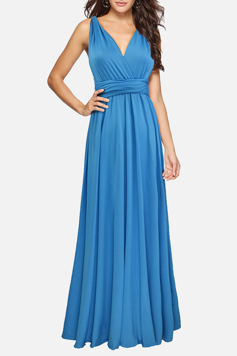 Women's halter neck maxi dress with high slit, flowing elegant fit in modern summer style