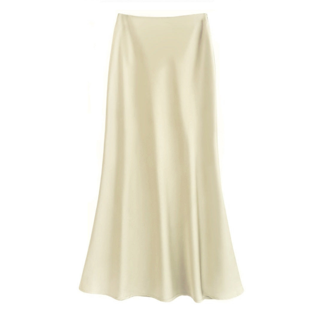 Vivien women's silk midi skirt elegant tailored cut versatile for office and dinner