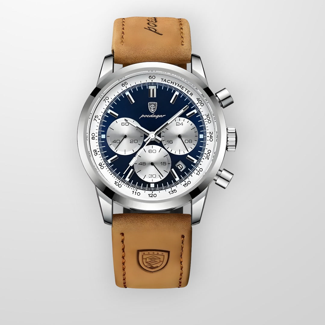 Leighton Prestige stainless steel watch elegant modern design with luminous hands for professionals