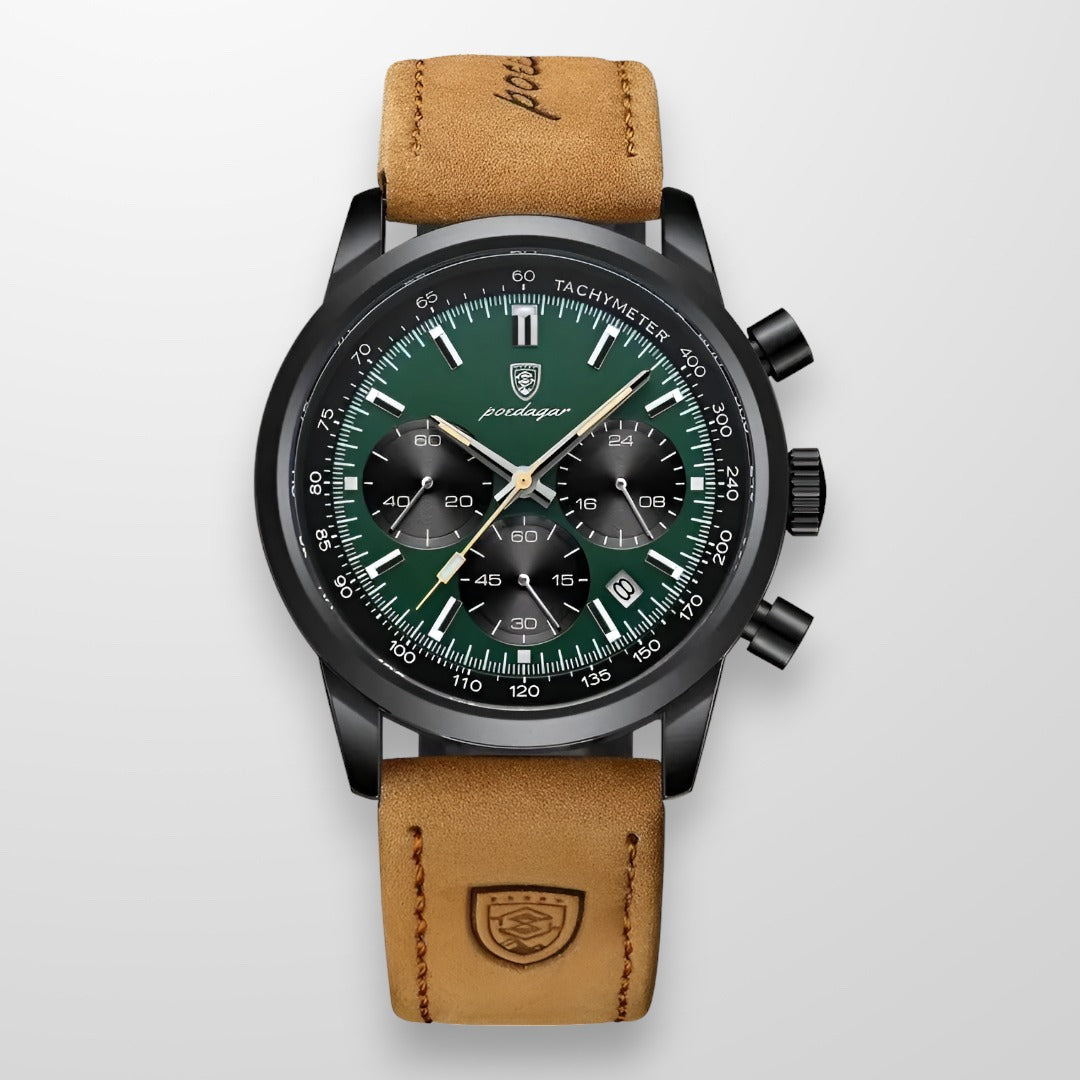 Leighton Prestige stainless steel dress watch silver tone luminous hands modern minimalist dial