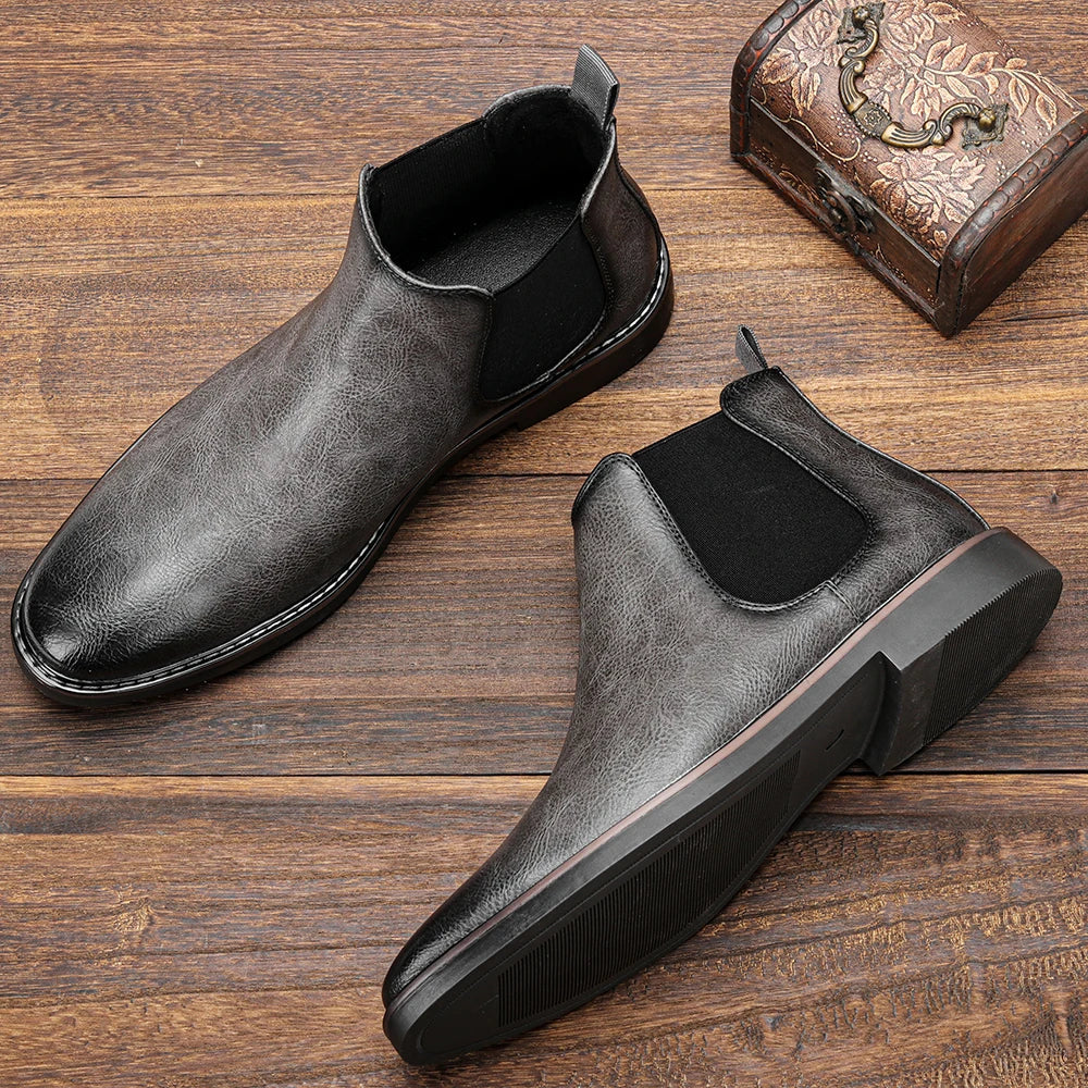 Belmont unisex vegan leather Chelsea boot in classic black with anti-slip sole
