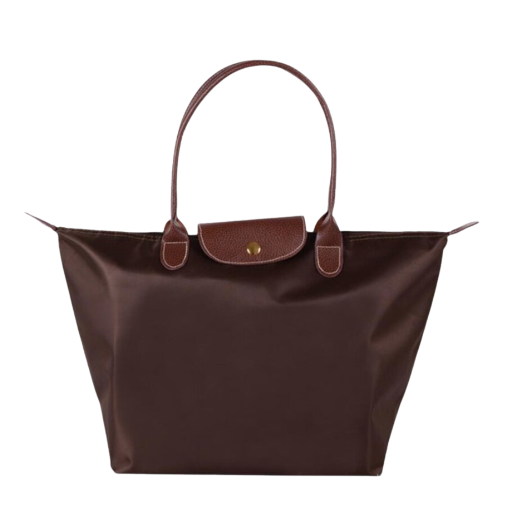 Luxury women's structured handbag with top handles, timeless design and premium craftsmanship