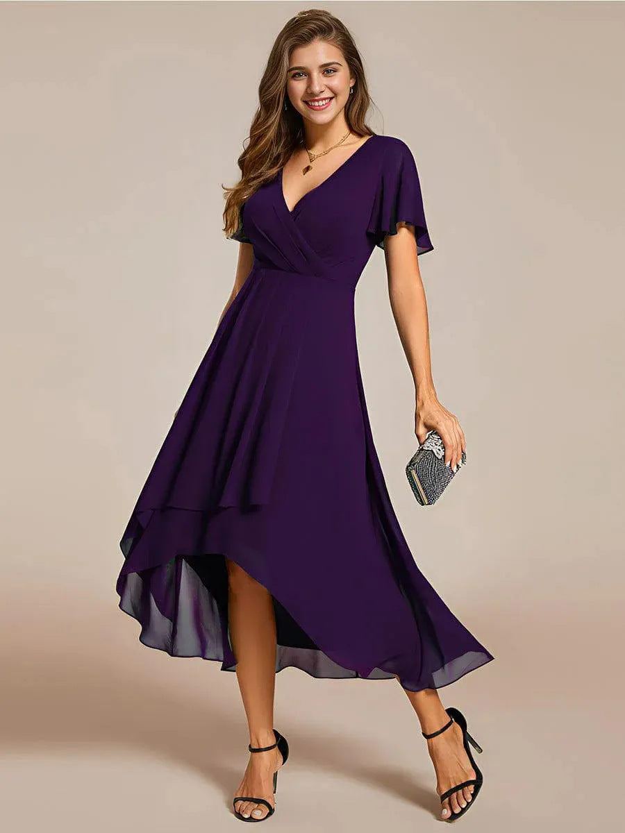 Morgan silk chiffon A-line dress high-waist silhouette for weddings elegant lightweight drape