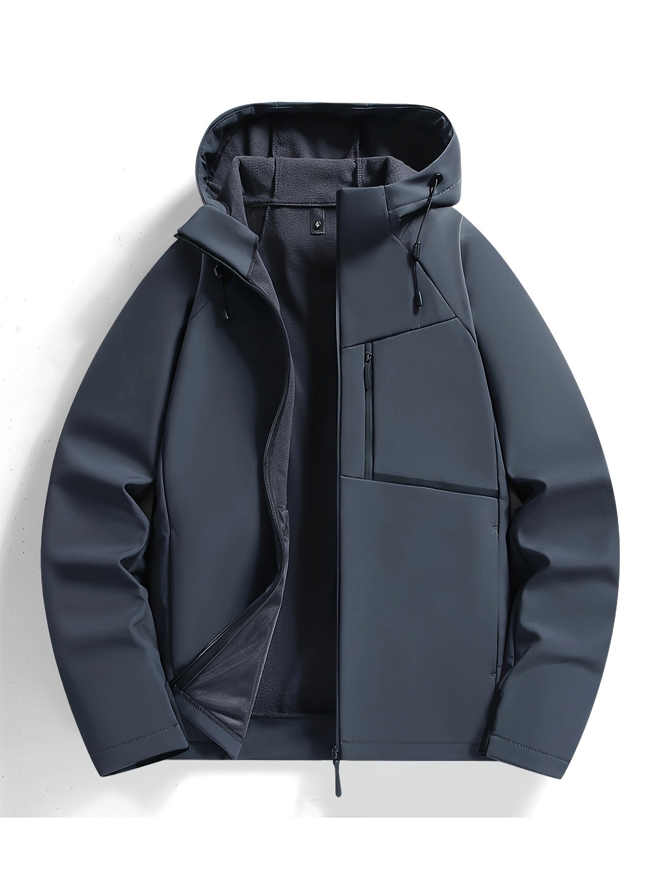Knox men's hooded zip-up casual coat with adjustable hood for everyday comfort