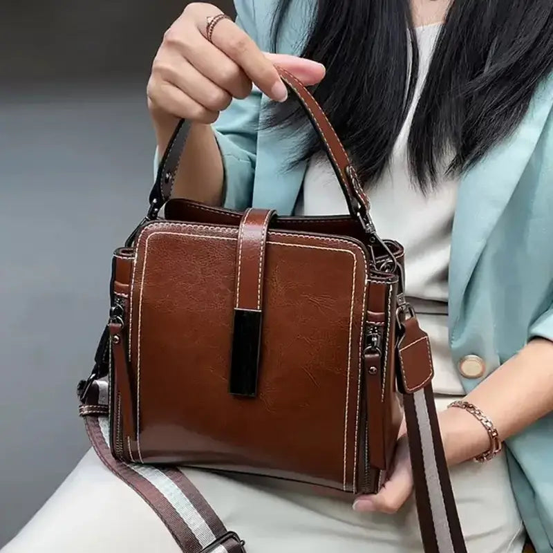 Cathy faux leather crossbody bag for women structured silhouette adjustable strap everyday carryall