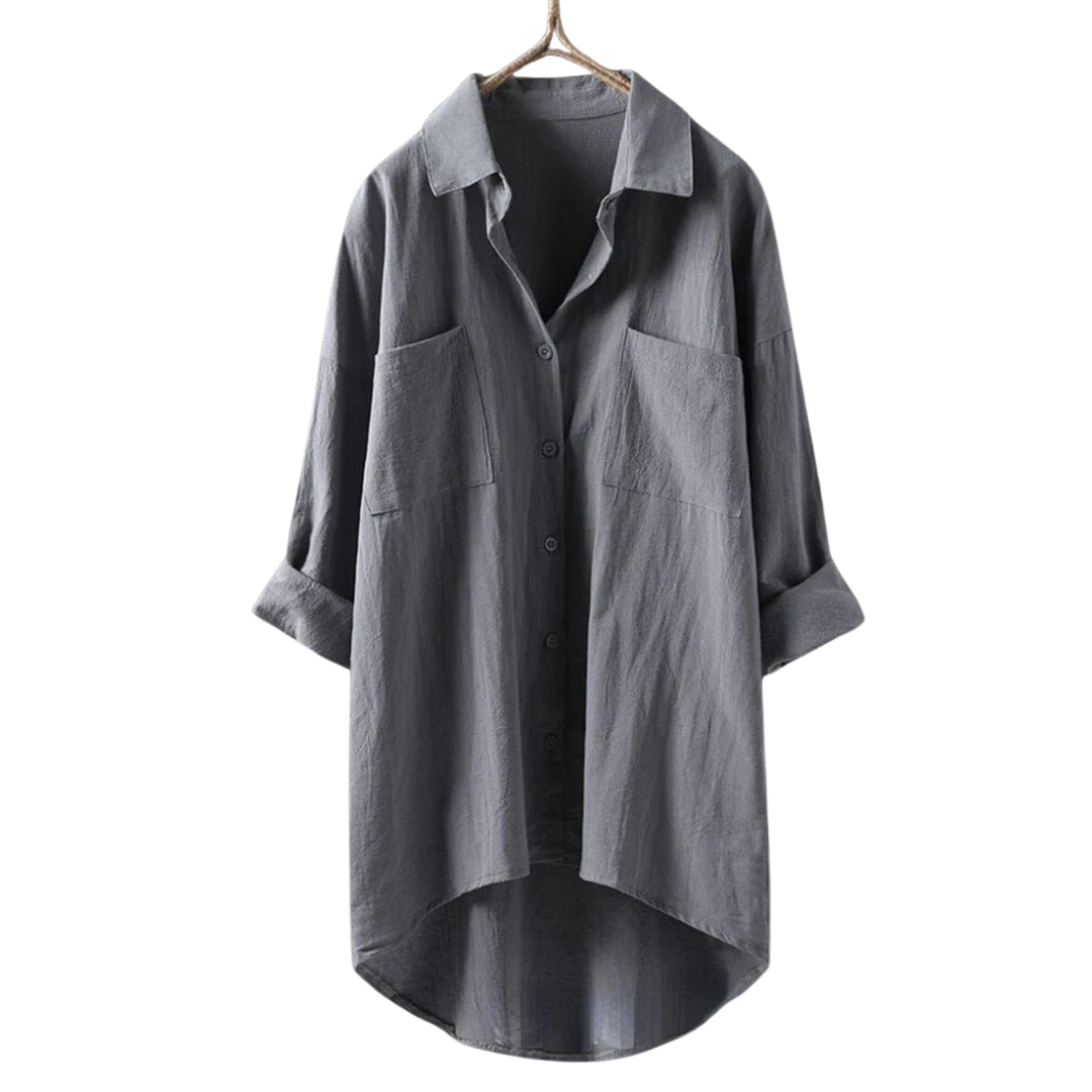 Women's white classic cotton button-down shirt with elegant fit and all-day comfort for office or casual wear