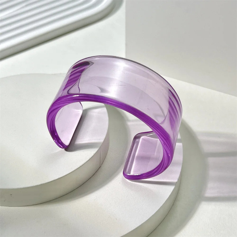 Glossique acrylic bangle ultra-smooth high-shine featherlight stackable minimalist cuff bracelet