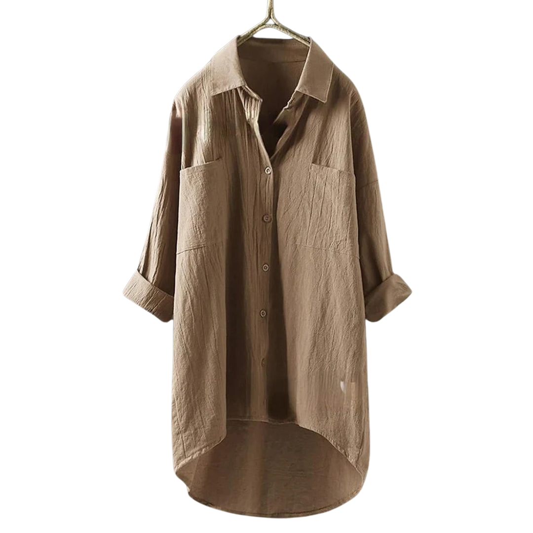 Women's white classic cotton button-down shirt with elegant tailored cut for office and casual wear