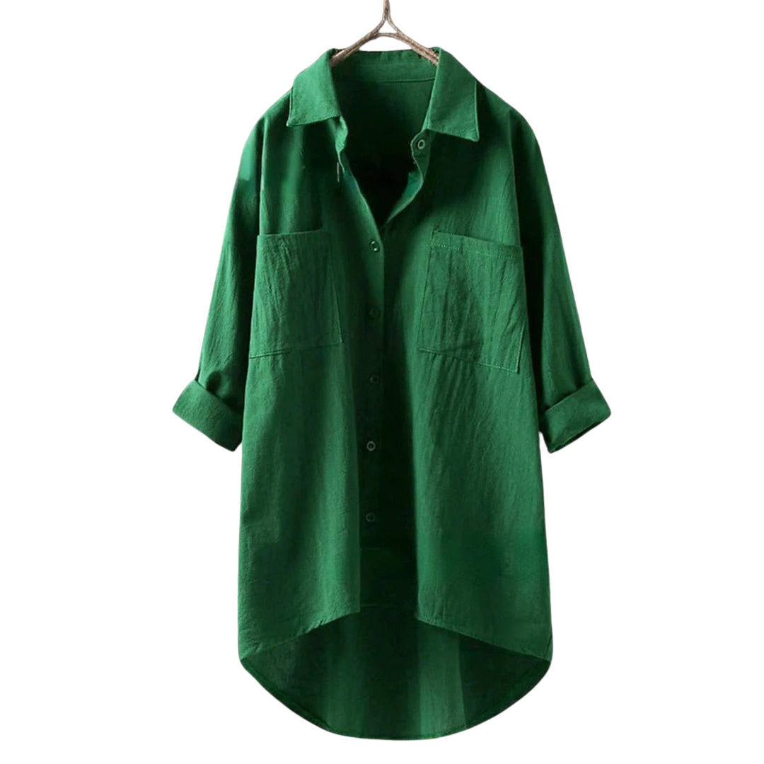 Women's white classic button-down cotton shirt with elegant tailored cut for office and casual wear
