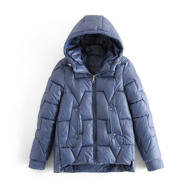 Women's slim-fit winter jacket in blue, black, or khaki — insulated, city-chic urban style
