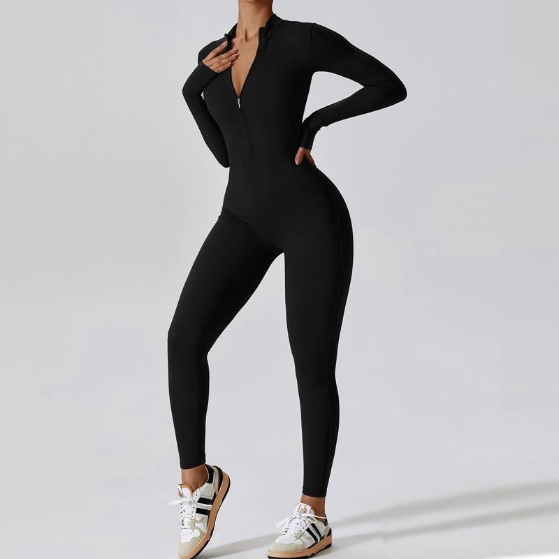 Women's seamless sports jumpsuit in sleek athleisure cut, polyamide-elastane blend for yoga and fitness