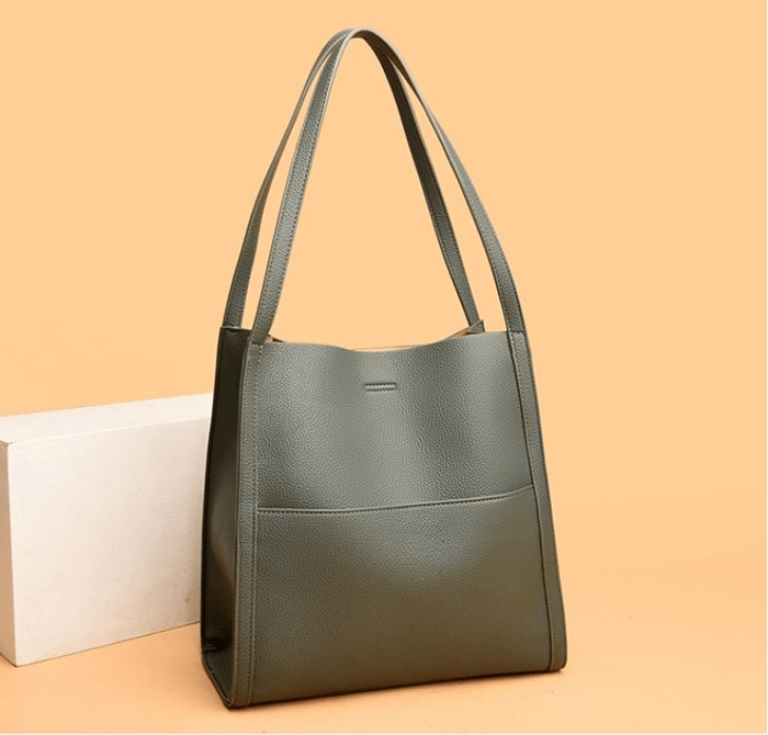 Ruby handmade vegan leather shoulder bag minimalist silhouette eco-chic sustainable everyday style