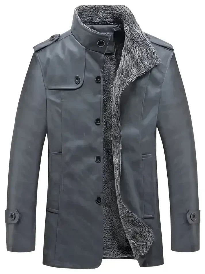 Taliesin men's brown leather jacket fleece-lined classic outerwear warm durable slim fit style