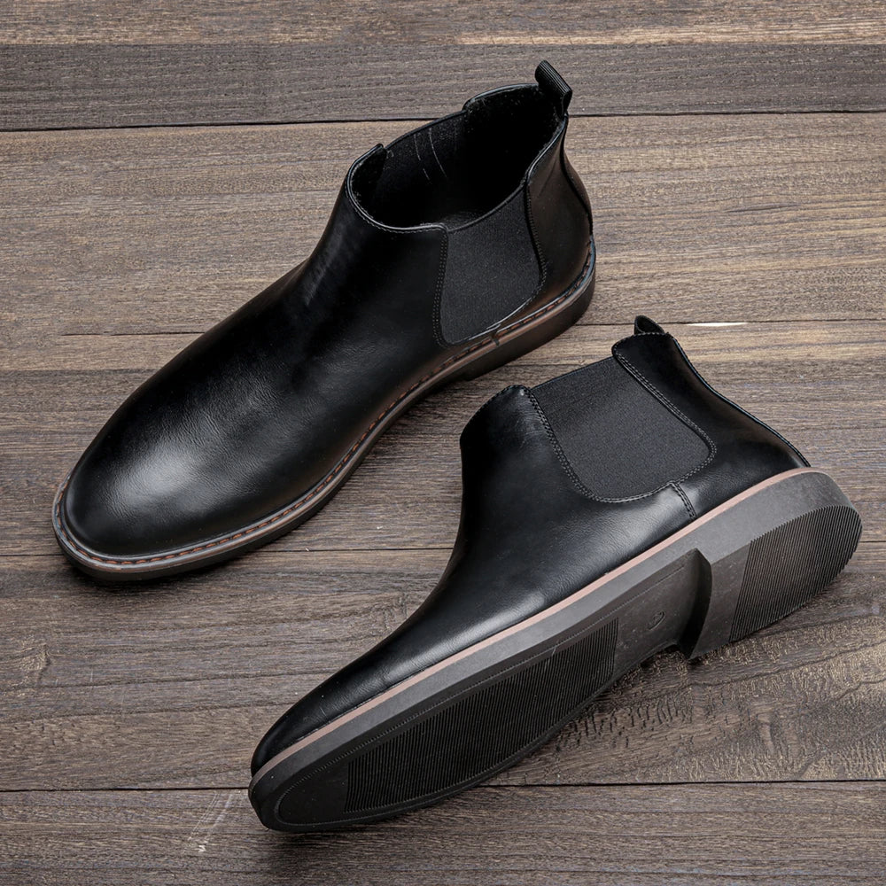 Belmont unisex vegan leather Chelsea boot in classic black with anti-slip sole