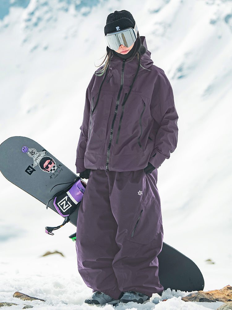 Women's alpine snow suit hooded 20K waterproof breathable with pockets for backcountry skiing