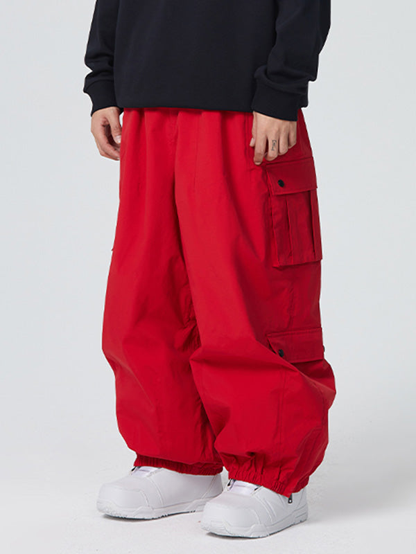 Searipe men's baggy snowboard pants black insulated 10K waterproof with critically taped seams