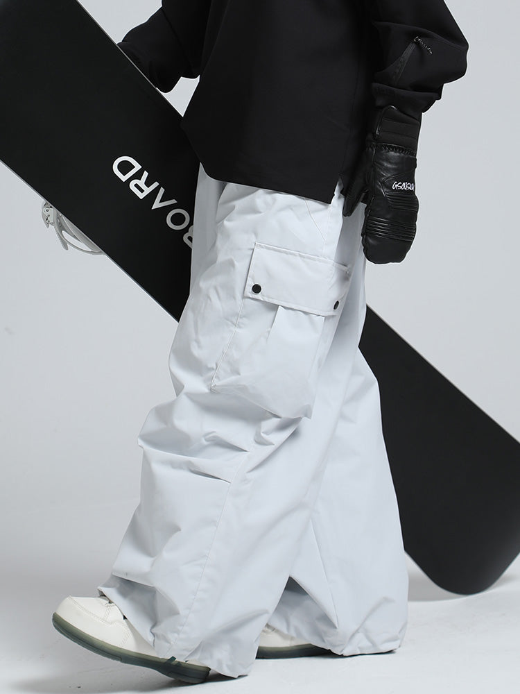 Men's baggy snowboard pants in mountain chill colorway with 20K waterproof shell and YKK zipper