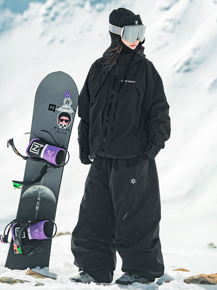 Women's alpine snow suit hooded 20K waterproof breathable with pockets for mountain skiing