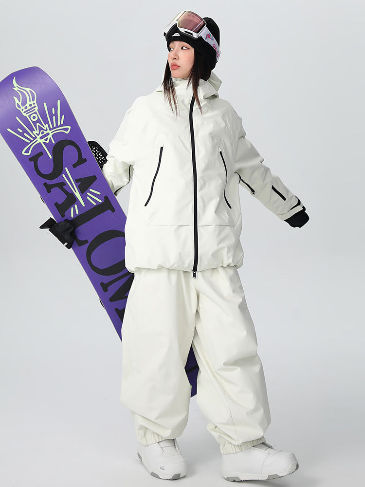 Men's baggy snow suit in mountain pro style, 20K waterproof insulated all-weather ski outfit