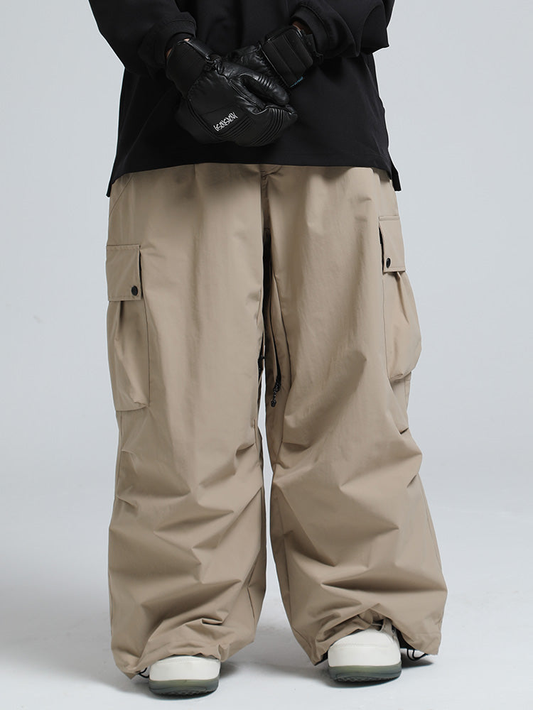 Men's baggy snowboard pants in mountain chill colorway, freestyle cut with 20K waterproof YKK zipper