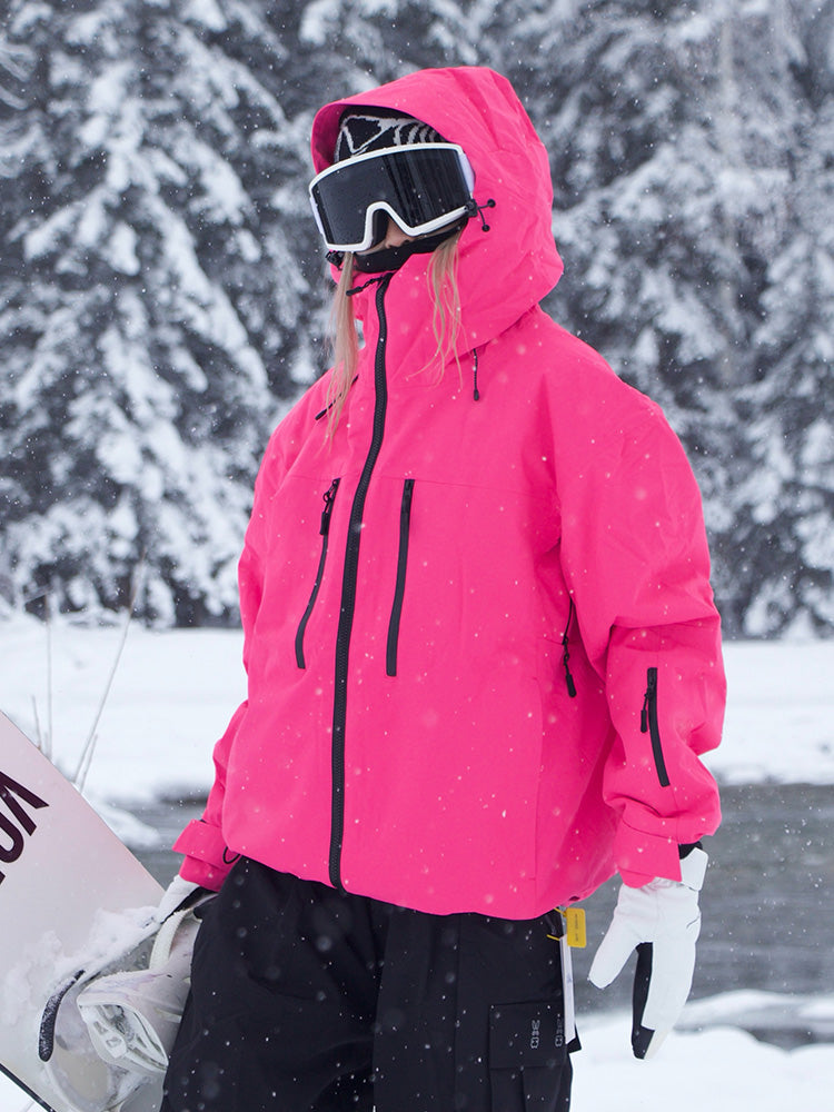 Women's Rabbit ChillRider thermal snow jacket white waterproof breathable 15K connected hood mountain fit