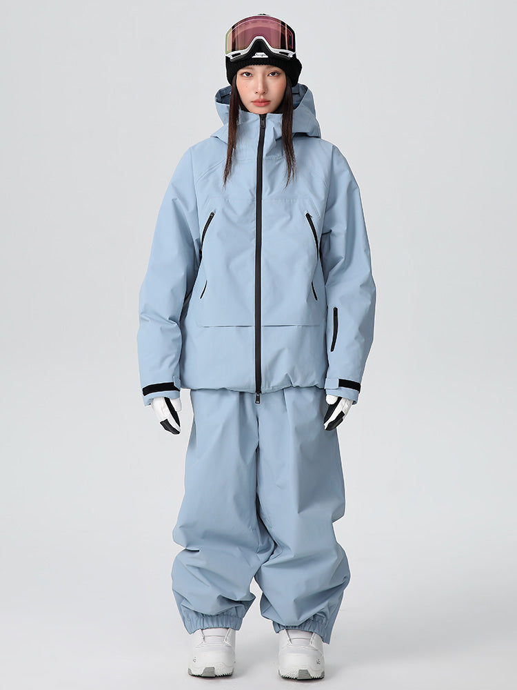 Men's baggy snow suit in mountain-ready colorblock design, 20K waterproof insulated for skiing