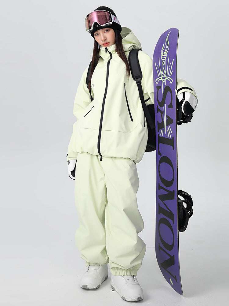 Women's baggy snow suit in mountain style, 20K waterproof breathable all-weather ski gear
