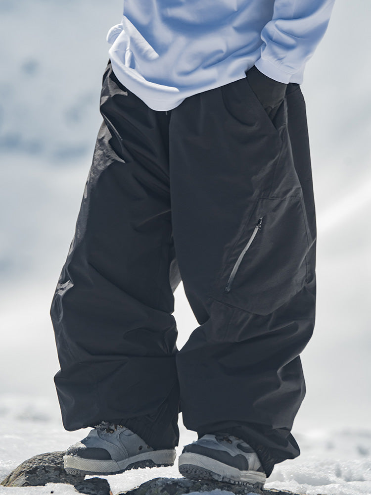 Women's baggy cargo ski pants alpine breaker 30K waterproof breathable all-weather snowboard fit