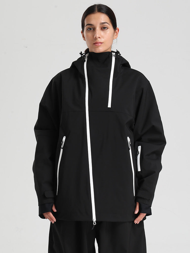 Women's color block snow jacket with 20K waterproof rating, cargo pockets, and all-season mountain fit
