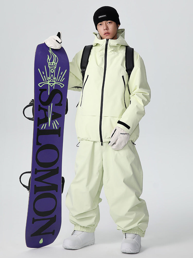 Men's baggy snow suit insulated 20K waterproof breathable mountain ski outfit for cold weather
